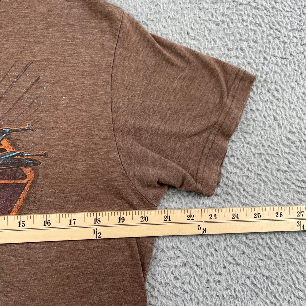 Star Wars T Shirt Mens M Brown Luke Leia Graphic Tee Short Sleeve Cotton Blend - Picture 5 of 8